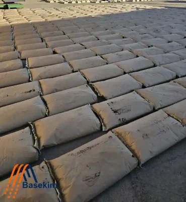 Oxidized Bitumen 115/15 solid blocks packed in meltable bags ready for export by Basekim, used in waterproofing and roofing applications.